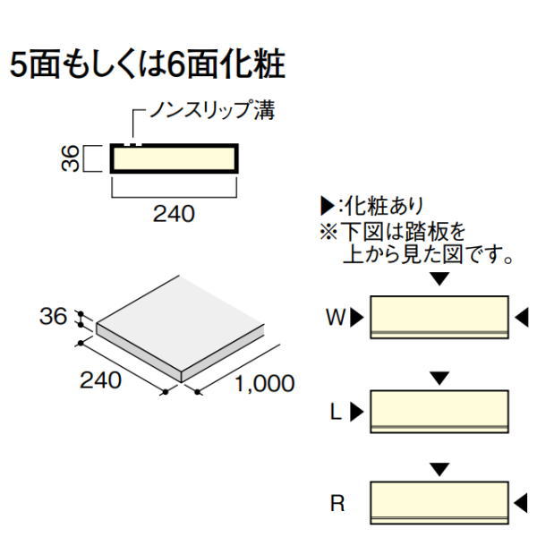 トリニティ床材に対応する階段部材 天然銘木柄の美しさと質感のある階段部材です。 床材「トリニティ」との同色コーディネートで上質空間を実現できます。 ■ 踏板・蹴込板・側桁は12カラー。階段室をトリニティの床材とコーディネートできます。 ■色のばらつきを抑える特殊オレフィンシートを採用。木質のやさしい雰囲気はそのままに、統一感にあふれた美しい空間コーディネートを演出できます。 ■段鼻部をR形状化、ノンスリップ溝を大型化し、安全性に配慮しています。 サイズ：厚さ36×幅240×長さ1000mm ホルムアルデヒド規制：F☆☆☆☆住宅部品表示ガイドライン●北海道、沖縄県、離島は別途追加送料がかかりますので高額になるので先にお問い合わせください。その場合送料に同意いただいてからの発送となりますので納期の指定はできません。 ●お時間指定はできません。個人向けの一般の宅配便ではないので夜間配送や日曜日、祝日配送はできません。地域によっては土曜日に不可のところがあります。 ●在庫品ではなく都度発注のためメーカー欠品等の場合は納期のご希望に添えません。 ●再配送の場合別途保管料、再配送料がかかることがあります。転送できる場合もありますが、できても転送料がかかります。 ●返品、交換、発注後のキャンセルはできません。 ●納入は基本的に車上お渡しとなります。 ●突然個人宅配送はできないようになる場合もあります。法人宛でもトラックが入れない場合などは営業所お引き取りになる場合があります。 ●写真はイメージです。 関連商品 ●DAIKEN トリニティ階段 箱型 箱四段廻踏板（バリアフリー対応） 2000 2枚入 CR474-1◇◇◇◇■● ●DAIKEN トリニティ階段 箱型 箱四段廻踏板（バリアフリー対応） 2360 2枚入 CR474-2◇◇◇◇■● ●DAIKEN トリニティ階段 箱型 箱三段廻踏板 920 3枚入 CR456-0◇◇◇◇■ ●DAIKEN トリニティ階段 箱型 箱三段廻踏板 1000 3枚入 CR456-1◇◇◇◇■ ●DAIKEN トリニティ階段 箱型 箱三段廻踏板 1200 3枚入 CR456-2◇◇◇◇■ ●DAIKEN トリニティ階段 箱型 箱二段廻踏板 1000 2枚入 CR457-1◇◇◇◇■ ●DAIKEN トリニティ階段 箱型 箱二段廻踏板 1180 2枚入 CR457-2◇◇◇◇■ ●DAIKEN トリニティ階段 箱型 箱90°均等四段廻踏板 1000 4枚入 CR477-1◇◇◇◇■ ●DAIKEN トリニティ階段 箱型 箱踊り場 1000 1枚入 CR459-11◇◇◇◇ ●DAIKEN トリニティ階段 箱型 箱踊り場 1180 1枚入 CR459-31◇◇◇◇ ●DAIKEN トリニティ階段 箱型 箱上段框 900 1枚入 CR658-51◇◇◇◇ ●DAIKEN トリニティ階段 箱型 箱上段框 1200 1枚入 CR658-71◇◇◇◇ ●DAIKEN トリニティ階段 箱型 箱蹴込板 900 1枚入 CR465-201◇◇◇◇ ●DAIKEN トリニティ階段 箱型 箱蹴込板 900 5枚入 CR465-205◇◇◇◇ ●DAIKEN トリニティ階段 箱型 箱蹴込板 1100 1枚入 CR465-301◇◇◇◇ ●DAIKEN トリニティ階段 箱型 箱蹴込板 1100 5枚入 CR465-305◇◇◇◇ ●DAIKEN トリニティ階段 箱型 箱蹴込板 1350 1枚入 CR465-401◇◇◇◇ ●DAIKEN トリニティ階段 箱型 箱蹴込板 1700 1枚入 CR465-501◇◇◇◇