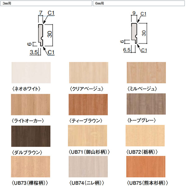 DAIKEN 不燃壁材 グラビオUB 納め部材 3mm／6mm用 回り縁 長さ4000mm WF▲●-B9■■-92 2本入り 2