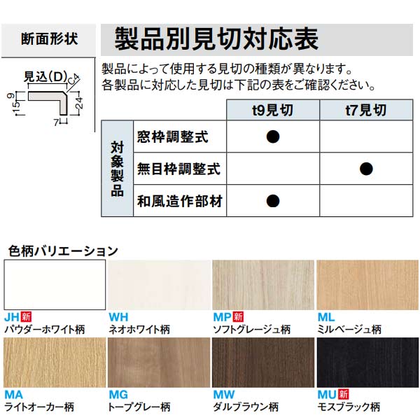 DAIKEN 造作部材 t9見切（横用） 横用見切E 見込（D）49 長さ2100mm 2本入り MT705...