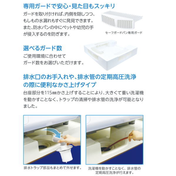 テクノテック かさ上げ防水パン セーフガードパン TPW640-CB1-G2 ガード2個付き W6...