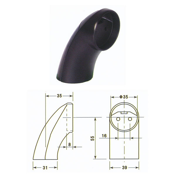 樂天商城 - 丸喜金属 MK 35φエンドブラケット D-268 黒