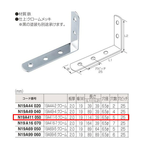 19型ジョイントは生活用品の連結金具としても幅広く活用でき、大工作業や補強金具としても定番アイテムです。 また、ステンレス製は屋外でのガーデニング（テラス金具）用にも適しています。 材質：鉄