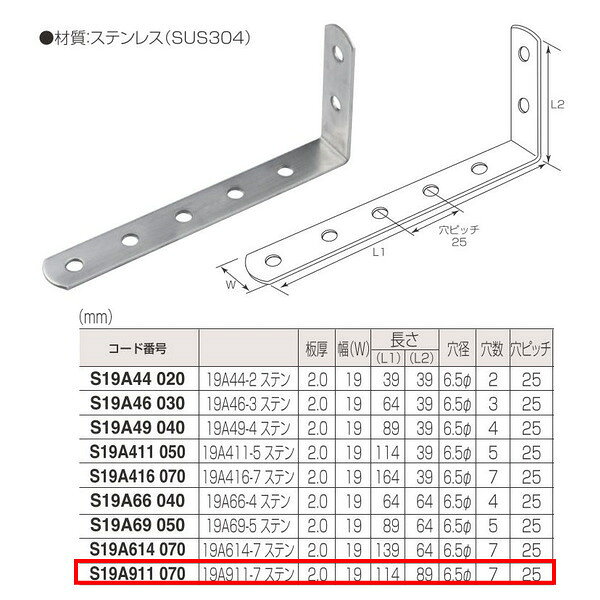 19型ジョイントは生活用品の連結金具としても幅広く活用でき、大工作業や補強金具としても定番アイテムです。 また、ステンレス製は屋外でのガーデニング（テラス金具）用にも適しています。 材質：ステンレス（SUS304）