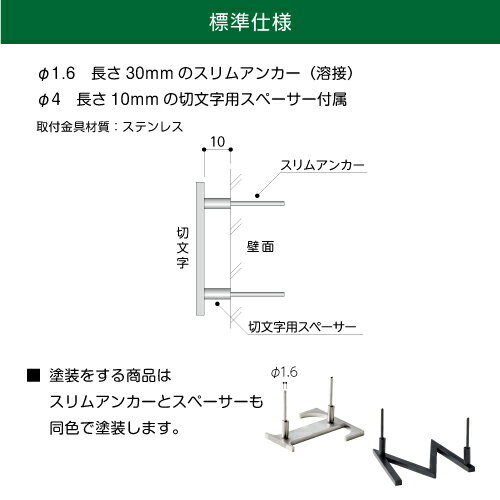 美濃クラフト 表札 ステンレス切文字 書体フリータイプ XP-1 1文字 2