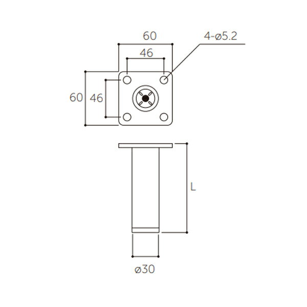 丸喜金属 スマートレグ丸脚 スチール＋天然木 N-1400 サイズ300 木製 2