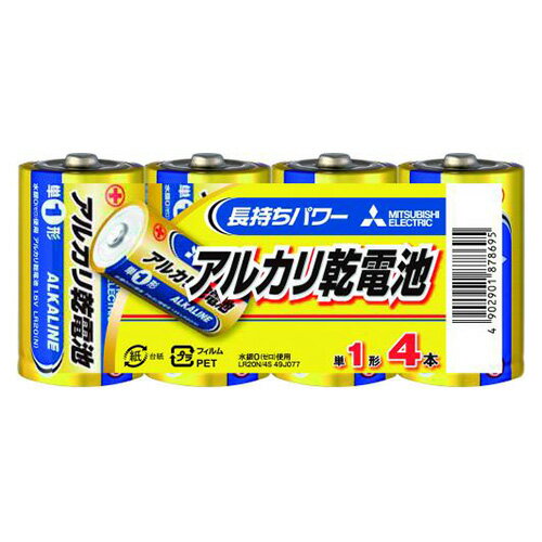 三菱電機 アルカリ(Nタイプ)単1 LR20N/4S 1P. 三菱電機 アルカリ(Nタイプ)単1 LR20N/4S 1P.