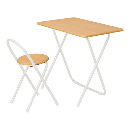 ナカバヤシ 折りたたみデスク＆チェア オーク ホワイト FDD-101KMW