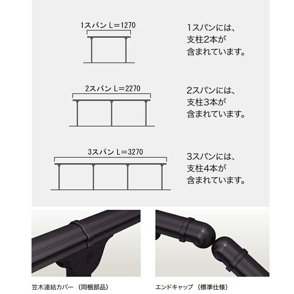 オンリーワンクラブ 規格手摺 ヴァレンソール2 Type-23 H800以下 2スパン NA1-HV23082