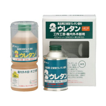 【特徴】 主剤と硬化剤を混ぜて使用する、2液混合型のニスです。 塗膜が硬いので、工作品のほか実用的な家具にもご利用いただけます。 食品衛生法に適合しているので、食卓にもお勧めです。 【セット内容】 下塗り液 ： 主剤300ml　1本、硬化剤150ml　1本 上塗り液 ： 主剤300ml　1本、硬化剤150ml　1本 ●箱に主剤と硬化剤が1本ずつ入っています。 ホルムアルデヒド放散等級 ： F☆☆☆☆ 2液ウレタン樹脂塗料 【用途】 屋内木部用 （木製の工作品、家具、建具、無塗装の木の床など） 【塗り面積(2回塗り)】 約3.3平米（2回） 【容量】 450ml 【うすめ方】 塗料の粘度が高く、塗りにくいときは2ウレタン専用うすめ液で少し薄めてください。 【乾燥時間】 約 2 時間（20℃）●お支払い方法で代引きはできません。 ●ご返品、交換はできないです。 ●お時間指定はヤマト運輸が多いのでヤマト運輸の場合は12〜14時はできません。午前、14〜16時、16〜18時、18〜20時、20〜21時でお願いします。稀に違う運送会社の場合があります。なお運送会社のご指定は承れません。 ●塗装中・乾燥中は溶剤臭があるため、充分な換気が必要です。 ●乾燥時間は薄塗りした場合の目安です。厚塗りすると、著しく乾燥に時間がかかる・乾燥後に表面が割れるなどの不具合が起こる場合がありますので、薄塗りを心がけてください。 ●テーブル等、特に強度を要する作品の場合は、全ての塗装が終わってから7日〜10日乾燥した後、使用してください。 ●浴室など、高湿度の環境で使うものには使用しないでください。 ●常に水に浸かる環境で使うものには使用しないでください。 ●硬化剤は固まりやすいため、開封後は速やかにご使用ください。 ●混合すると硬化が始まりますので1回に使用する量だけを混合してください。 ●混合した塗料の残りは元の容器に戻さないでください。
