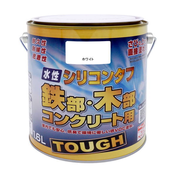 ニッペ 水性つやあり高機能塗料 屋内外 低臭 水性シリコンタフ 1.6L