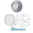 西邦工業 外壁用ステンレス製換気口 フラットグリル 内向ガラリ型 水切り付 低圧損 SV-150TS