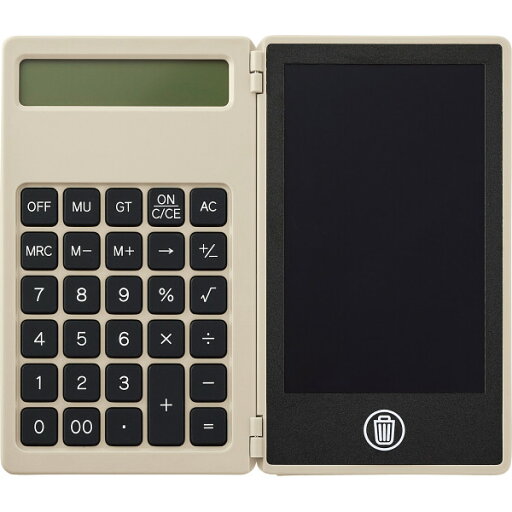 電卓付き電子メモ(4.4インチ) グレージュ 0057-03 電卓付き電子メモ(4.4インチ) グレージュ 0057-03