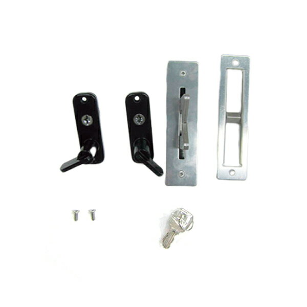 四国化成 補修部品 アコーディオン門扉用交換用ツインラッチ錠セット（簡易シリンダー錠） OAC-LPT1-BK