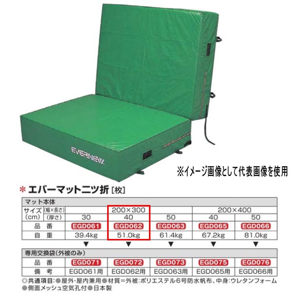 エバニュー エバーマット二ツ折 防水帆布仕様 EGD062 200×300cm 40cm厚