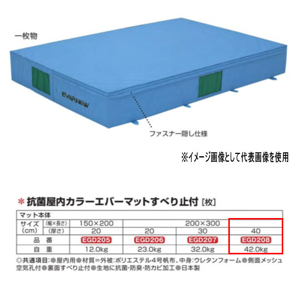 エバニュー 抗菌 屋内 カラーエバーマット すべり止付 EGD208 200×300cm 40cm厚