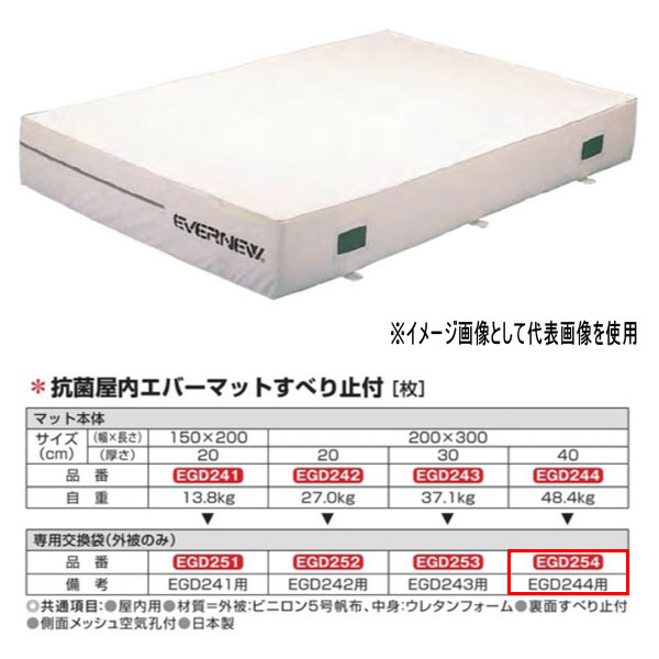 エバニュー 抗菌 屋内 エバーマット すべり止付 EGD244用専用交換袋(外被のみ) EGD254