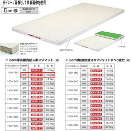 エバニュー 5cm厚 抗菌合成 スポンジマット EKM111 幅90×長180cm 6号帆布