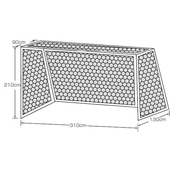カネヤ ハンドゴールネット亀甲目 組 K-5112 幅310cm×高210cm×上奥90cm×下奥130cm