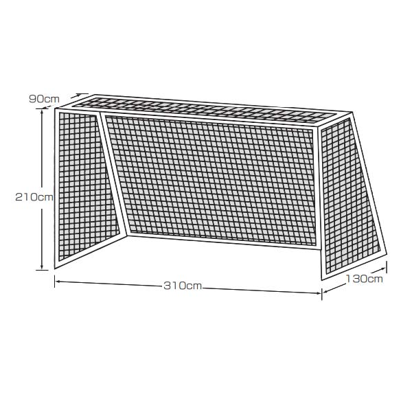 カネヤ ハンドゴールネット角目 組 K-5113 幅310cm×高210cm×上奥90cm×下奥130cm