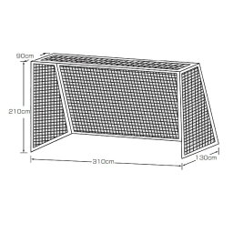 カネヤ ハンドゴールネット角目 組 K-5113 幅310cm×高210cm×上奥90cm×下奥130cm