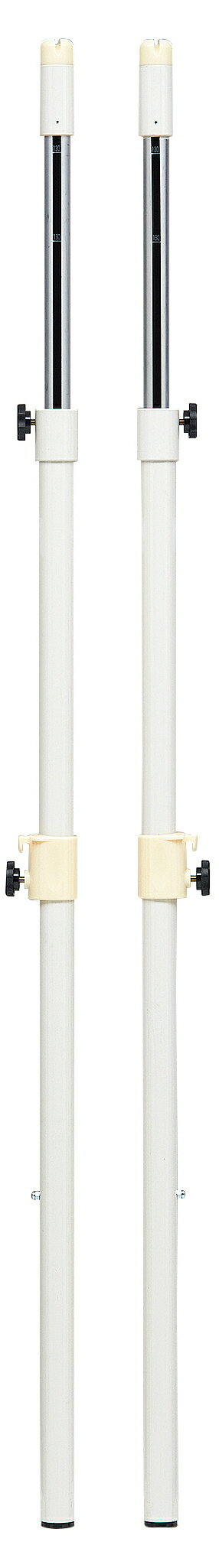支柱用品 軽量でサビにくい教育用アルミ支柱 軽いので支柱移動のわずらわしさを解消 設置・移動に適しています 支柱に一定の荷重を加えたとき、破損防止等の安全のため発生するしなり(たわみ)がアルミ製のためスチール製より大きくなります。バドミントン支柱・バド・インディアカ支柱は、床金具の「内径」と「深さ」を確認してご発注ください。強度不均衡による事故を防止する為、支柱の1/2組販売は対応しておりません。 素材：支柱40mmアルミパイプ(肉厚3mm) 2本1組 重さ：5.5kg/組 高さ120〜225cm無段階調節(目盛り付) 下部ゴム付 樹脂製スライドフック付●お支払い方法で代引きはできません。 ●量やタイミング、メーカー在庫状況によっては納期がかかります。 ●沖縄県、離島のお客様は送料都度別途お見積りとなります。 ●メーカー指定便のため、運送会社のご選択はできません。 ●細かいお時間指定や夜間配送はできません。 ●日曜祝日配送ができない場合もあります。 ●個人宅向けではないので個人宅配送の場合は全国都度送料お見積りです。配送できない場合もあります。 ●法人および施設でも山奥や道が狭い場所など配送できない場合があります。 ●発送前でも発送準備中であればご変更、キャンセルはできません。 ●画像はイメージです。