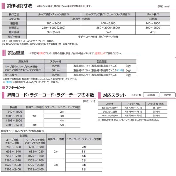 タチカワブラインド アフタービート ベーシックカラー AB-7901〜AB-7909 幅1205〜1400mm 高さ2010〜2200mm [3]