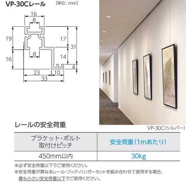 イーヅカのタチカワブラインド ピクチャーレール VP-30C レール ホワイト 4.0m 1本 309245｜アングル2