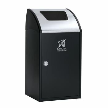 角を丸めたやさしいフォルムで、様々な施設にマッチ。 サイズ：本体：W470×D435×H930mm、中カゴ：□360×H590mm 重量：20kg 容量：68L 材質：本体：電気亜鉛メッキ鋼板に粉体塗装・ASA樹脂、投入口：ステンレス、 中...