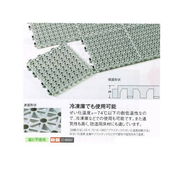 テラモト カーゴパレット 30cmタイプ ジョイントタイプ 冷凍庫でも使える MR-094-076-5 約300×300mm 1枚