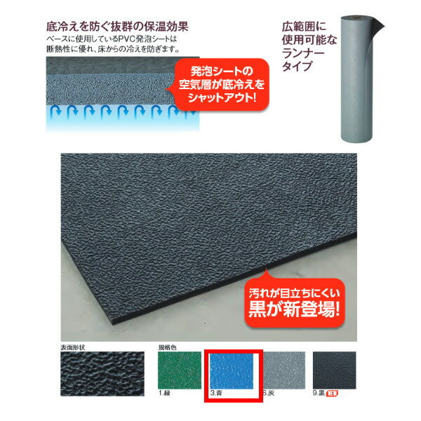 テラモト トリプルシート 5mm 青 MR-154-110-3 1m×10m