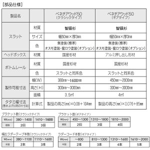 東京ブラインド木製ブラインドこかげベネチアウッド50智頭杉/オスモ・カントリーカラー塗装高さ1610〜1800mm幅1210〜1400mm