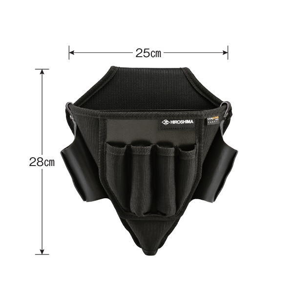 広島 スリムコーデュラ 地ベラ腰袋 ブラック 775-83