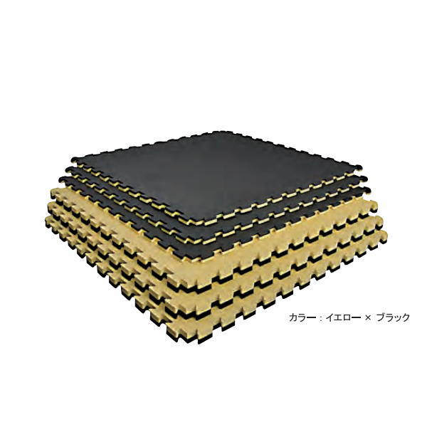 KLASS スポーツ用 ジョイントマット イエロー×ブラック 縦100×横100×厚4cm TJM3105