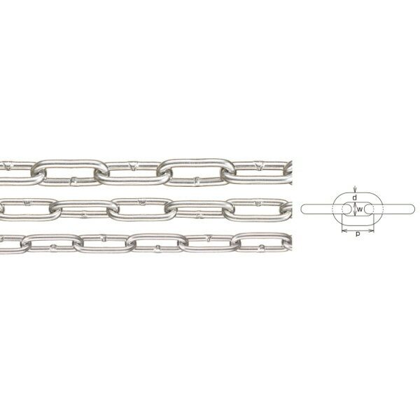水本機械 強力アルミチェーン 線径3.5mm 生地（アルマイトなし）磨きのみ AL-3.5 1m長価格