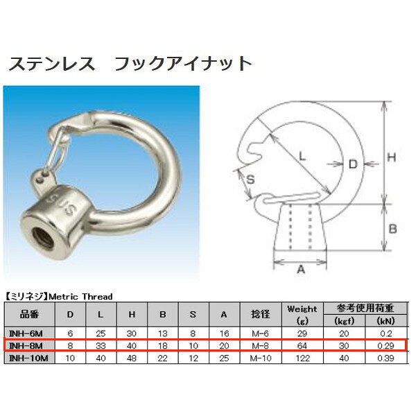 材質 ステンレスSUS304関連商品 ●水本機械 フックアイナット ミリネジ ステンレス金具 INH-5M ●水本機械 フックアイナット ミリネジ ステンレス金具 INH-6M ●水本機械 フックアイナット ミリネジ ステンレス金具 INH-8M ●水本機械 フックアイナット ミリネジ ステンレス金具 INH-10M ●水本機械 フックアイナット ミリネジ ステンレス金具 INH-12M ●水本機械 フックアイナット ミリネジ ステンレス金具 INH-16M
