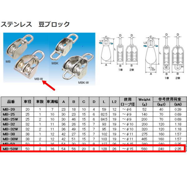乐天商城 - 水本機械 豆ブロック ステンレス金具 MB-50W