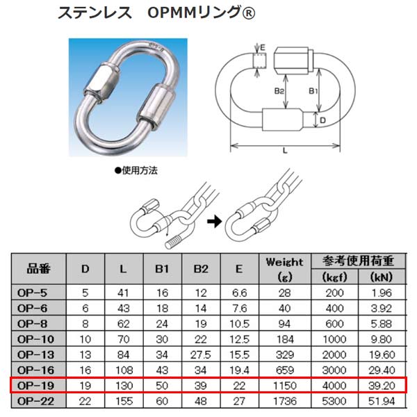 水本機械 OPMMリング ステンレス SUS304 OP-19