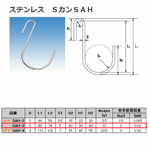 ���ܵ��� S���� SAH ���ƥ�쥹 SUS304 SAH-3