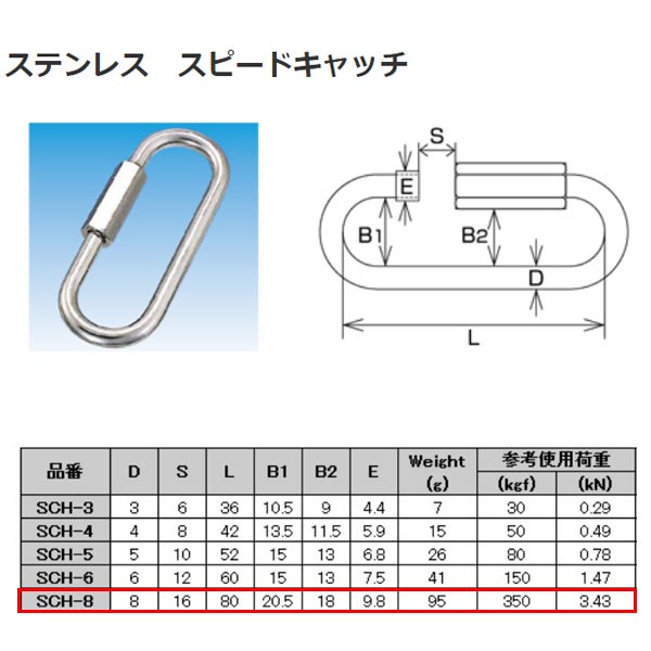 水本機械 スピードキャッチ ステンレス SUS304 SCH-8