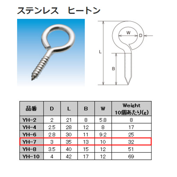 水本機械 ステンレス SUS304 ヒートン