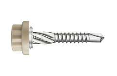 ■スチール製 ■ねじ部：三価ユニクロ処理 ■頭部：ポリカーボネート樹脂 ■パッキン：EVAパッキン ■おどりが少なく、ねらった箇所を確実に貫通・締付ける一工程作業が可能 ■専用パッキンを使用しているので防水性能に優れる ■樹脂ヘッドはポリカーボネートを採用したことにより、耐食性・対紫外線性などに優れる ■ツイストねじを採用したことで鋼板の浮き・かえりバリ防止 ■ヘッドの色が5色(基本色)あるので　鋼板の色と色合わせ可能●お取り寄せのため欠品の際は納期がかかります。 ●ご返品や交換はできないです。 ●予告なく仕様等変更になる場合があります。 ●写真はイメージです。