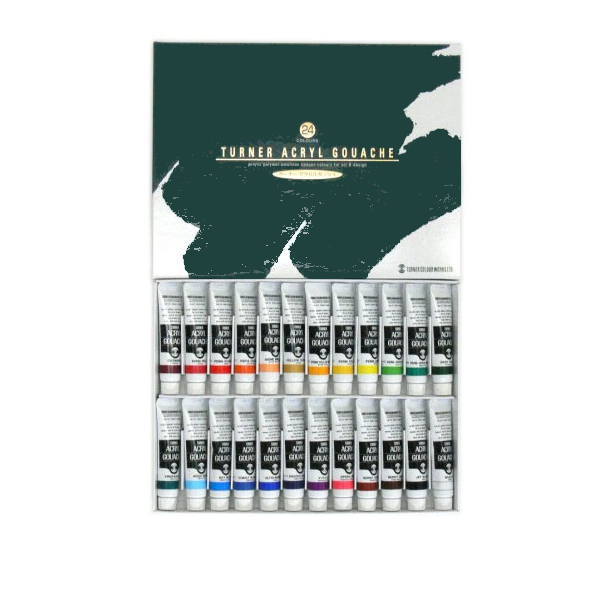 ターナー色彩 アクリルガッシュ 11ml ラミネートチューブ入り 24色スクールセット