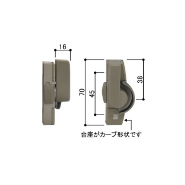 YKK AP クレセント 左勝手 カバー有 ピッチ45 HH4K10720