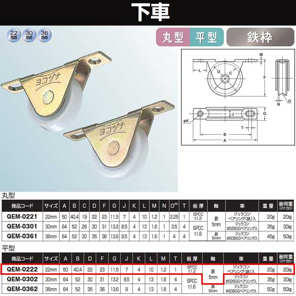ヨコヅナ 下車 鉄枠 22 平 QEM-0222