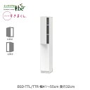 【受注生産】フジイ ブックすきまくん BSD-TTL/TTR 幅41~55cm 奥行32cm 高さ180.2cm ハイタイプ 上下扉 右開 左開 本棚 サイズオーダー 選べるカラー 日本製 隙間収納 スリム シンプル 完成品 送料無料