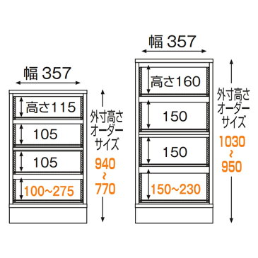 フジイ カウンター下すきまくん Sシリーズ 高さオーダー可能 CSP-SH 奥行き25cm 高さ77〜103cm 送料無料※受注生産