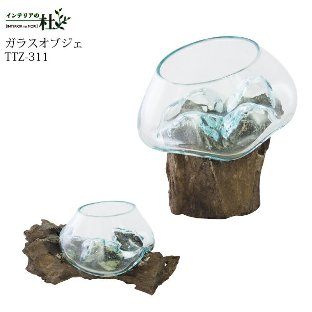 東谷 TTZ-311 ガラスオブジェ 一点もの 流木 ガラス インテリア エアープランツ アクアリウム テラリウ..