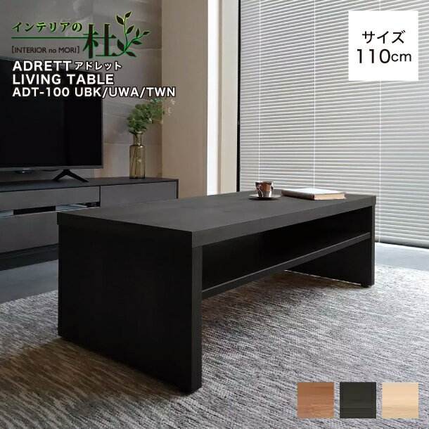MKマエダ ADRETT アドレット リビングテーブル ADT-100 TWN UBK UWA ウォールナット ブラック ナチュラル 収納 棚板 天然木 幅100cm シンプル ローボード センターボード 送料無料