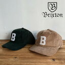 BRIXTON(ブリクストン)BIG B MP CAP (SAND CORD)(EMERALD CORD)【キャップ 帽子】【ブリクストン キャップ】【定番 人気 シンプル】
