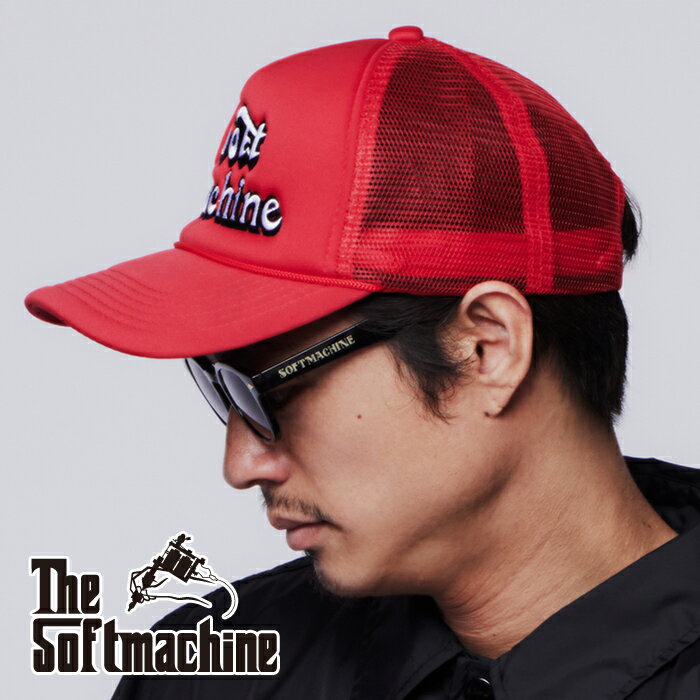 SOFTMACHINE (ソフトマシーン)TITLE CAP【メッシュキャップ】【ブラック レッド タトゥー】【2024 SUMMER VACATION 先行予約】【キャンセル不可】